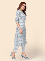 Printed Cotton Kurta Set