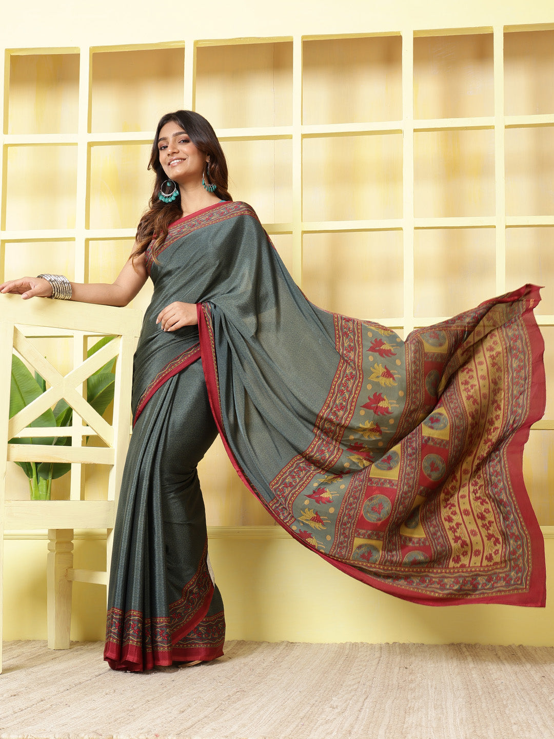 Digital Printed Crepe Saree
