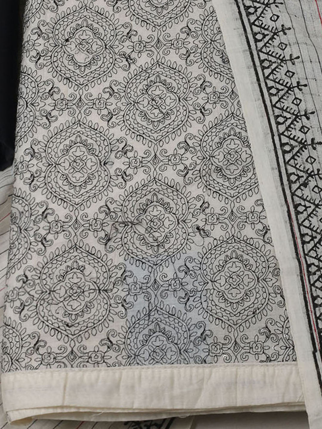 Embroidery Chanderi Unstitched Suit With Dupatta