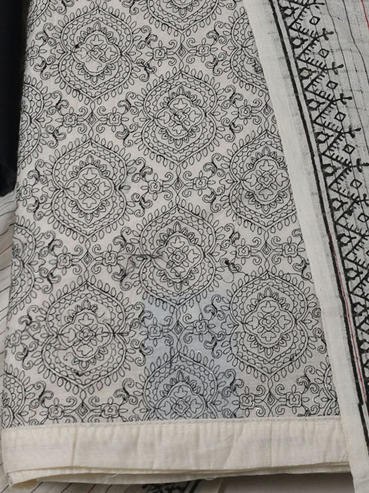 Embroidery Chanderi Unstitched Suit With Dupatta