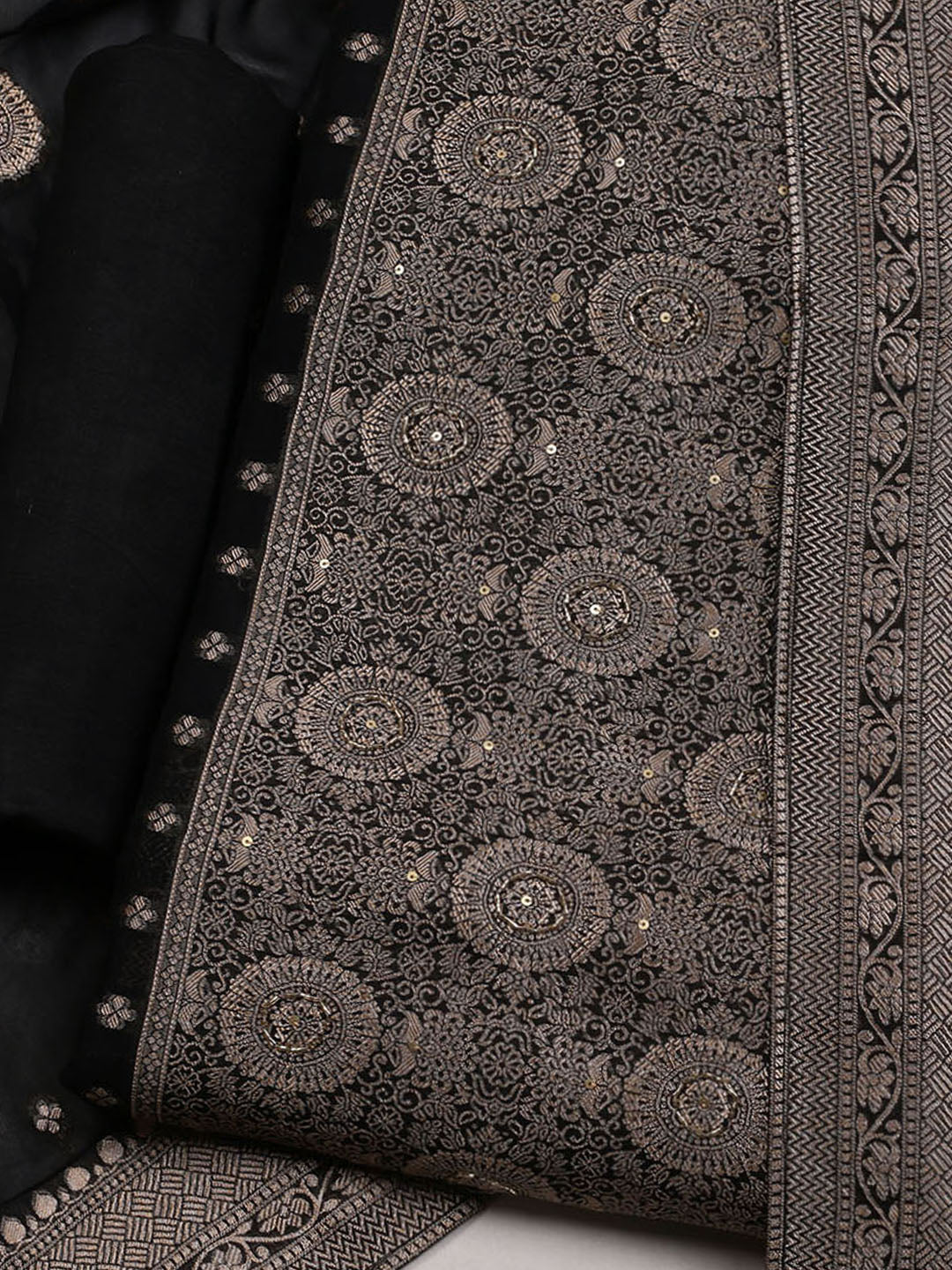 Woven Chanderi Unstitched Suit With Dupatta