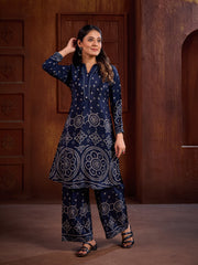 Printed Crepe Kurta With Pants