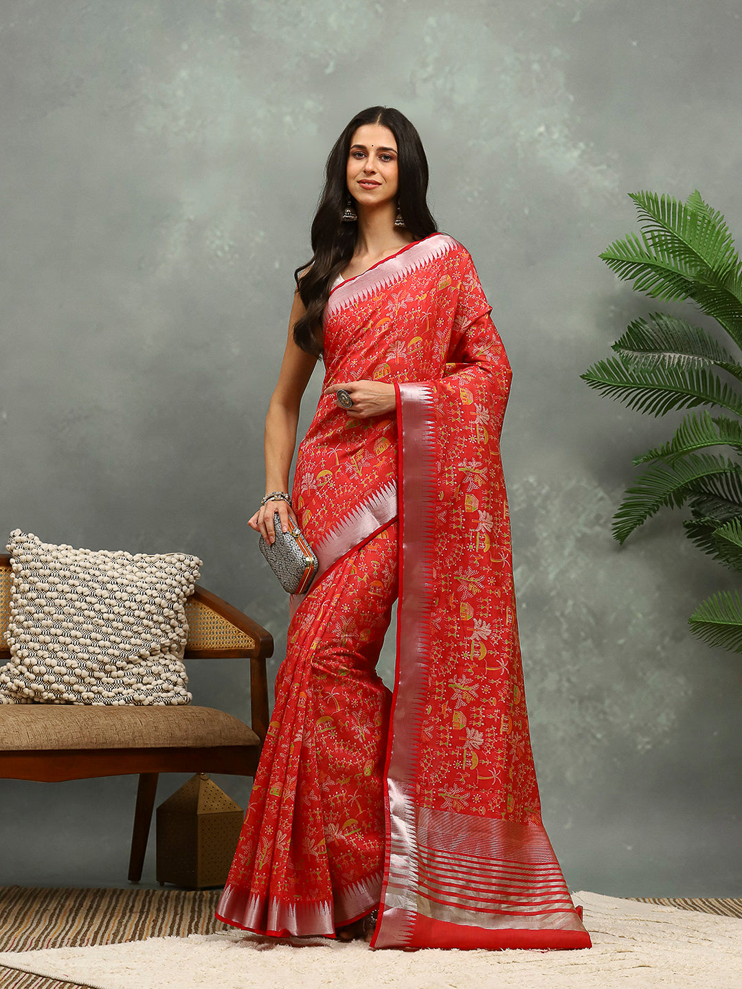 Digital Printed Art Silk Saree