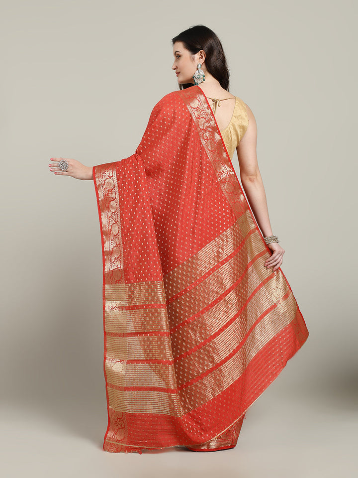 Zari Border Booti Art Silk Woven Saree
