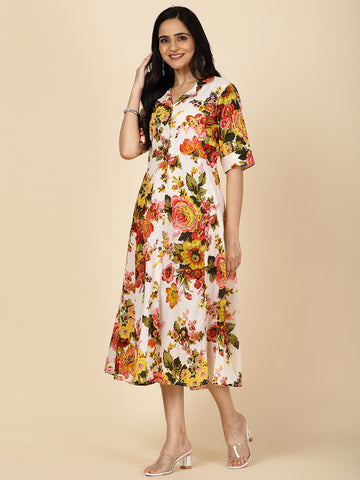 Floral Printed Cotton Dress