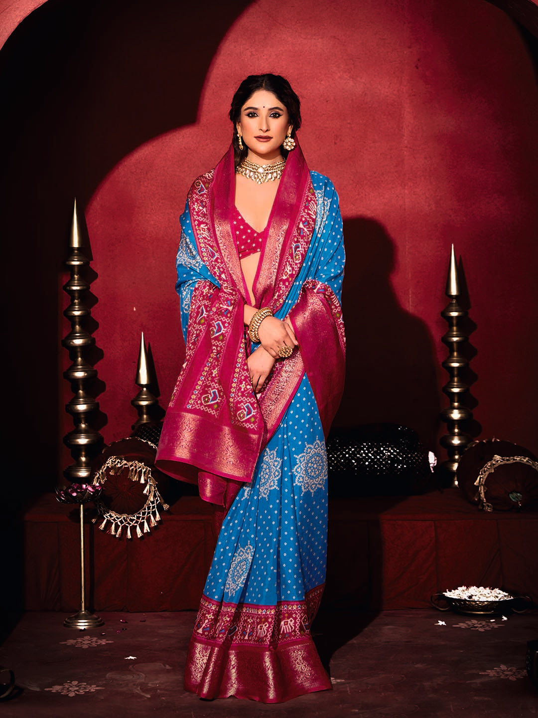 Patola Printed Art Silk Woven Saree