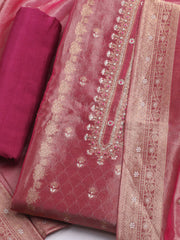 Woven Design Tissue Unstitched Suit With Dupatta