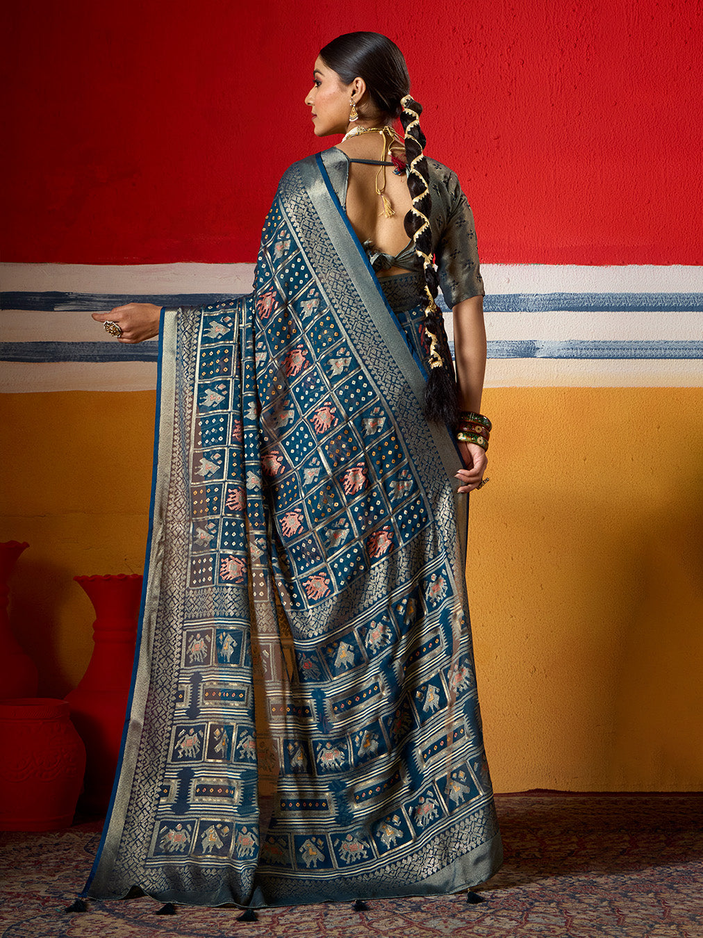 Abstract Print Georgette Saree