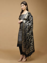 Woven Chanderi Unstitched Suit Piece With Dupatta