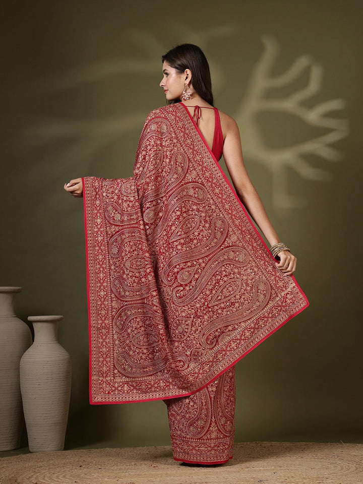Embroidered Georgette Saree