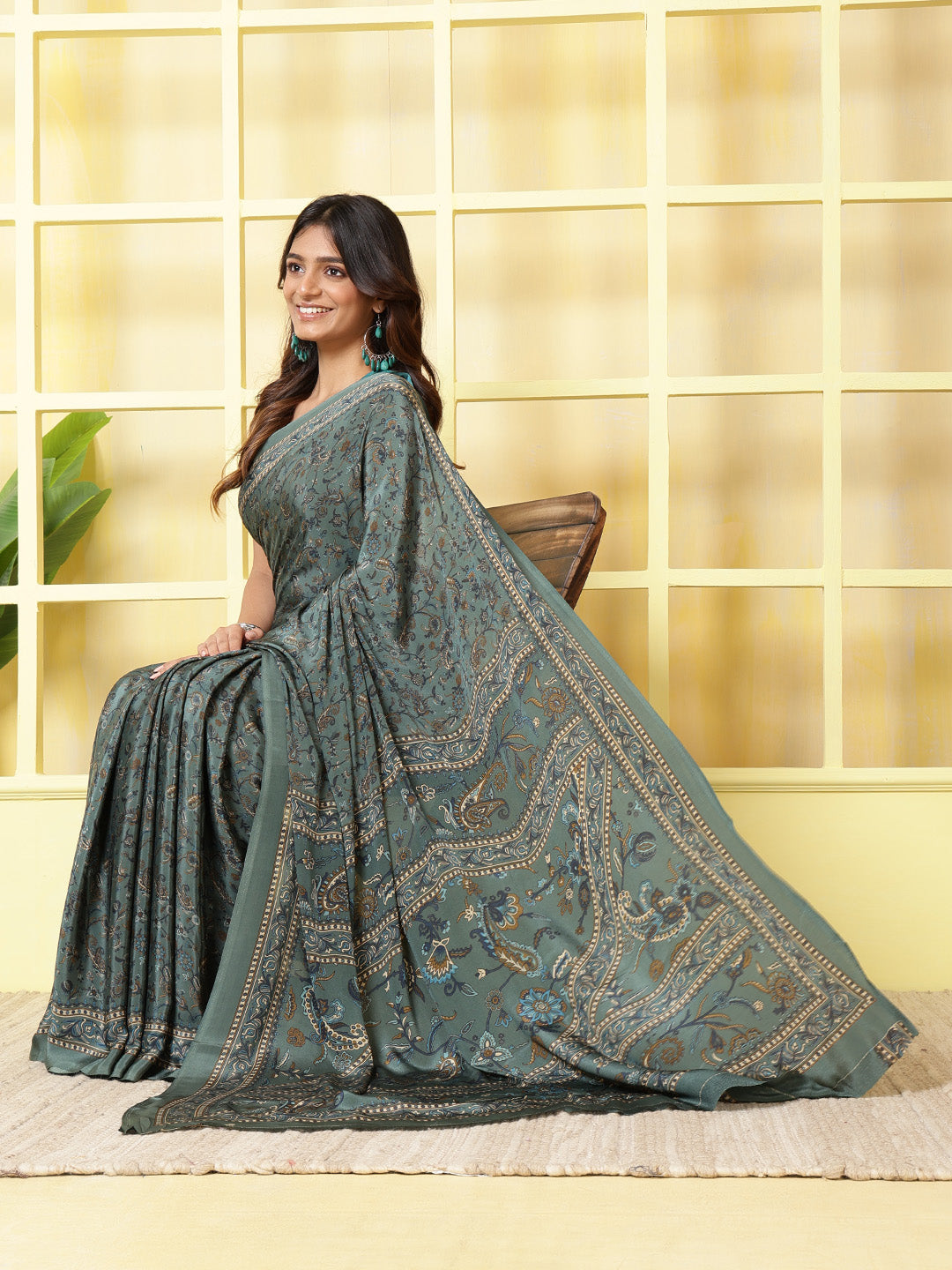 Digital Printed Crepe Saree