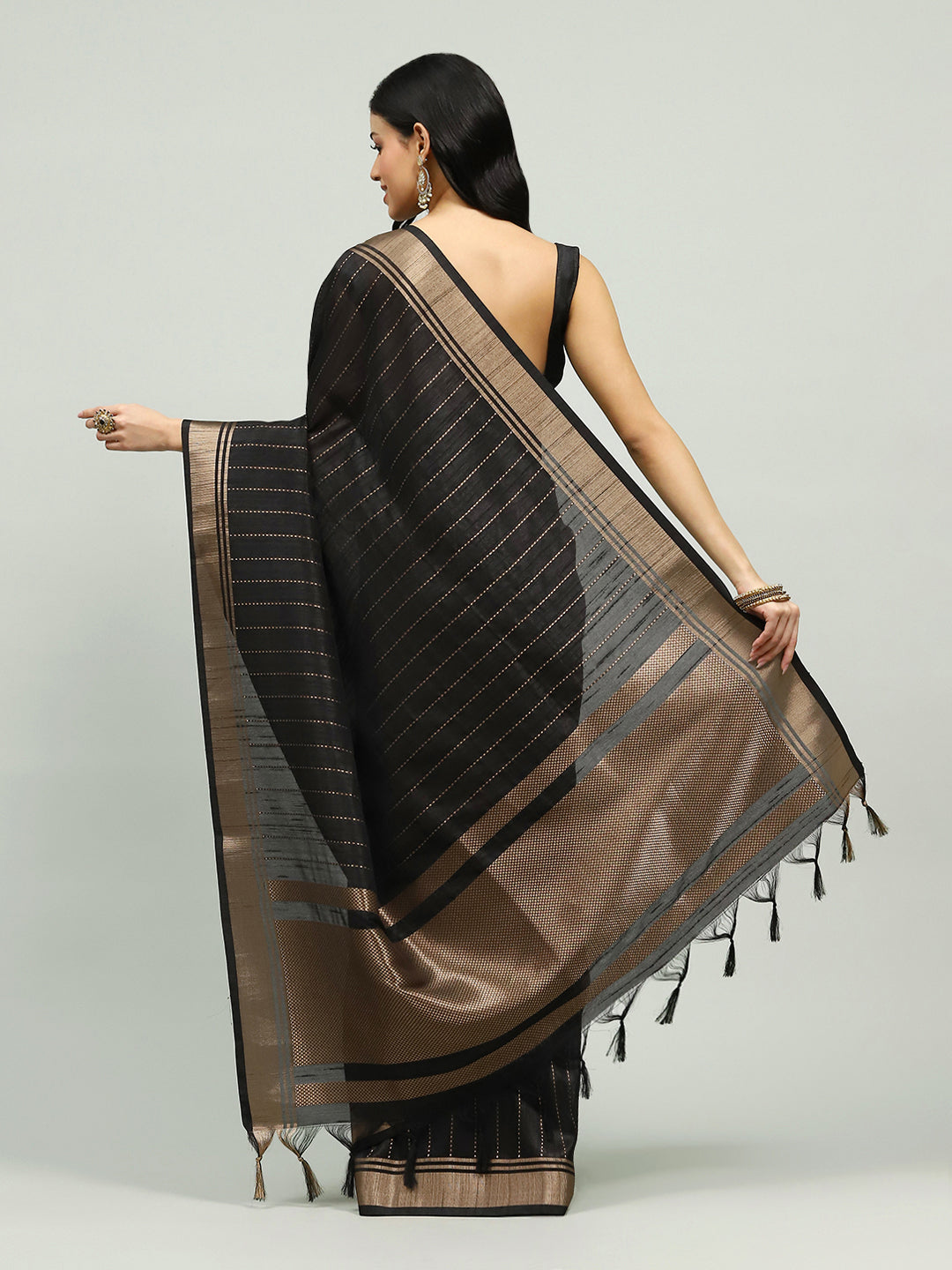 Embroidered Border Booti Art Silk Saree