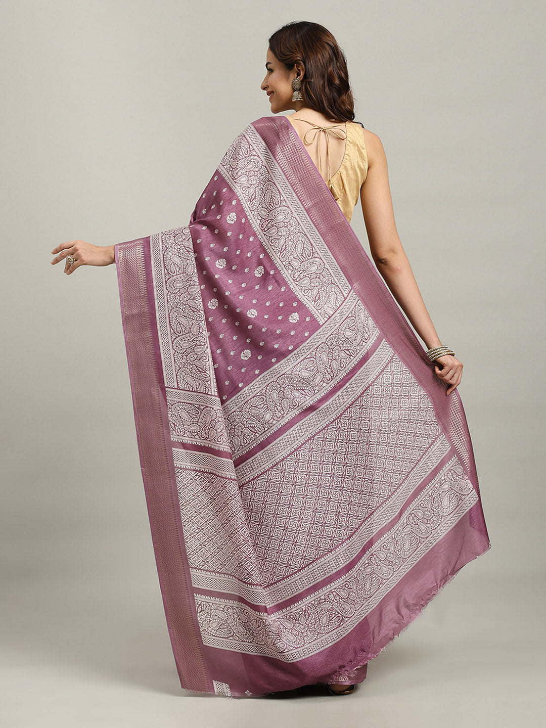 Printed Booti Dola Cotton Woven Saree