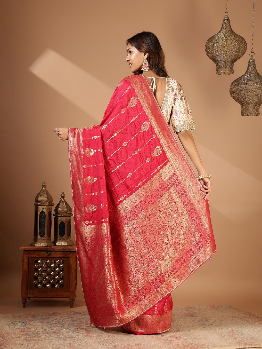 Embroidered Dola Silk Saree