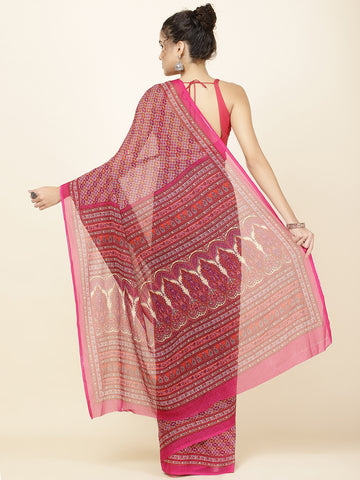 Digital Printed Georgette Woven Saree