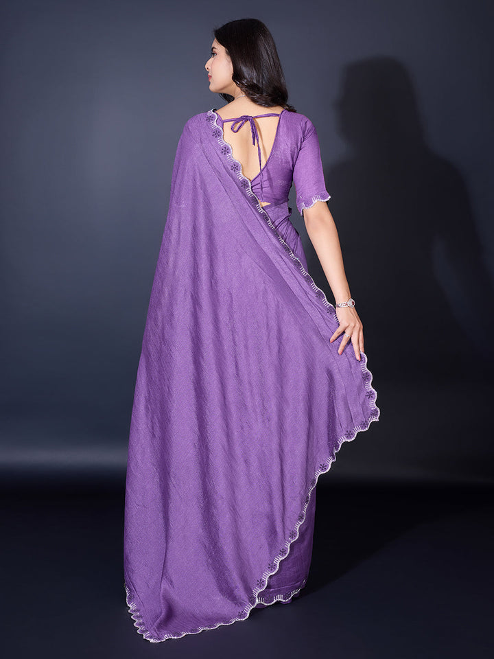 Embroidered Chiffon Saree
