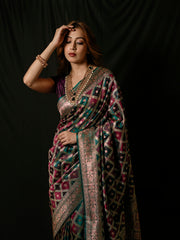 Woven Design Satin Saree