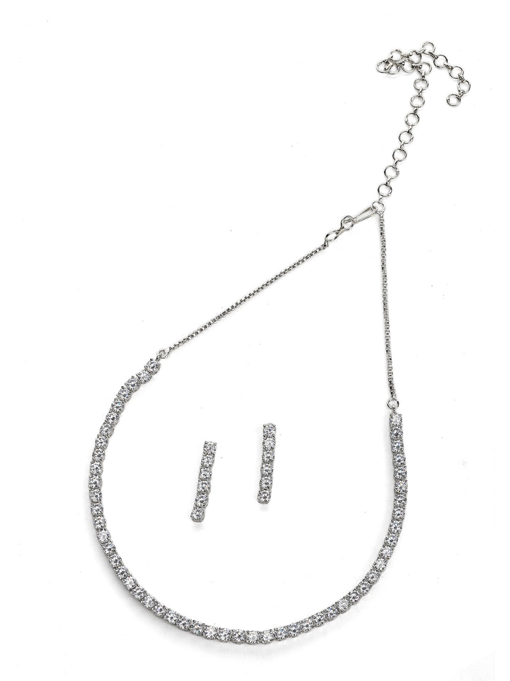Silver White Jewellery Set
