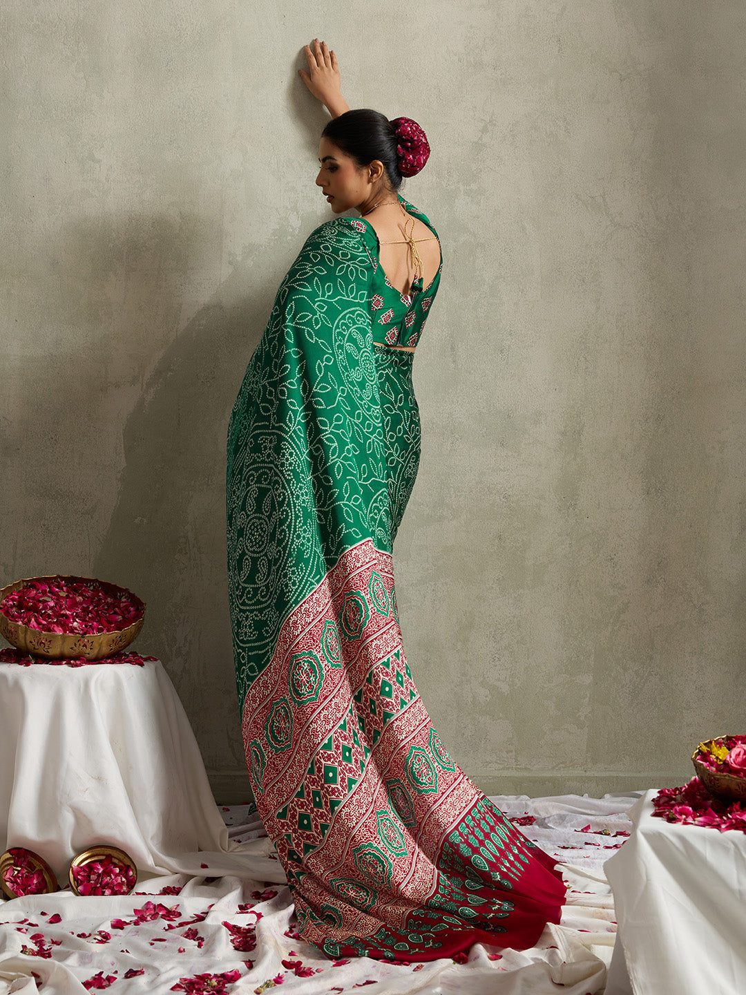 Printed Satin Saree