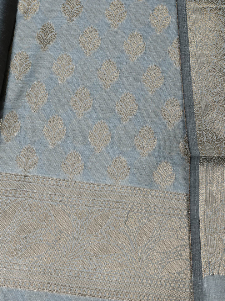 Woven Design Chanderi Unstitched Suit With Pant &amp; Dupatta