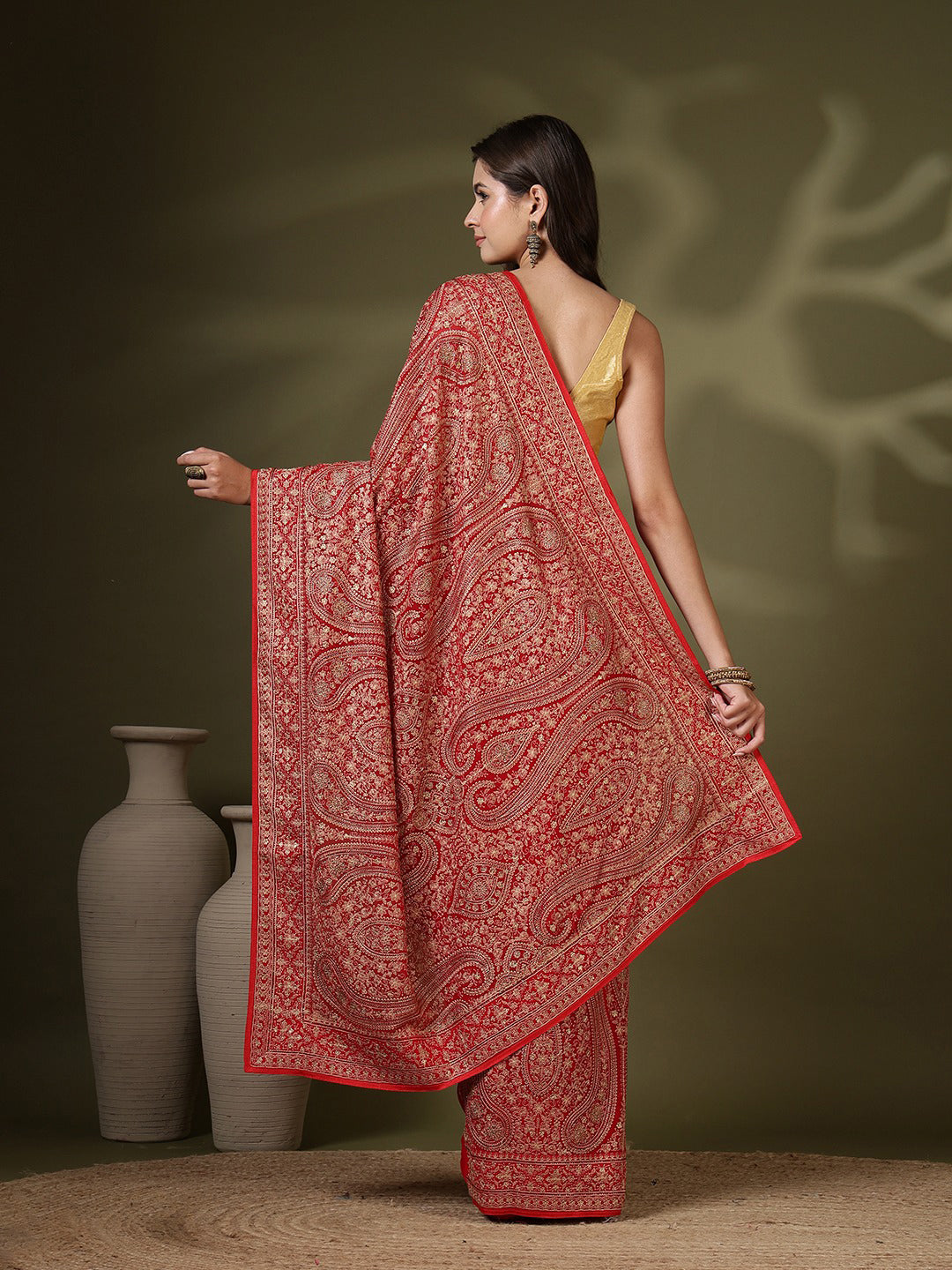 Embroidered Georgette Saree