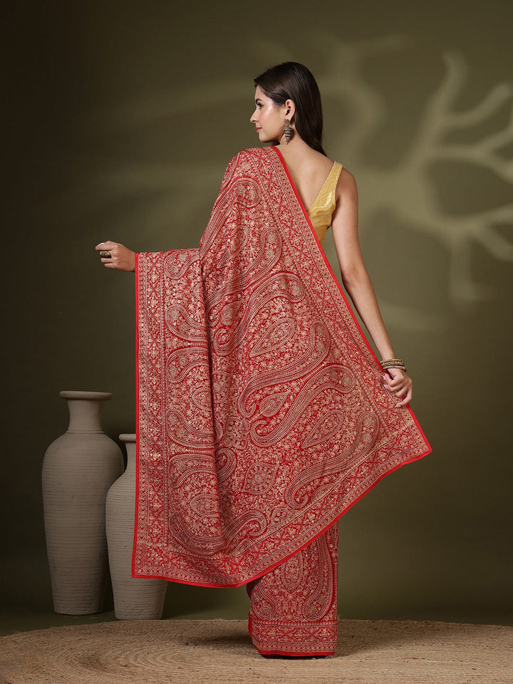 Embroidered Georgette Saree