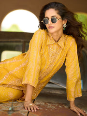 Embellished Silk Crepe Kurta With Pant
