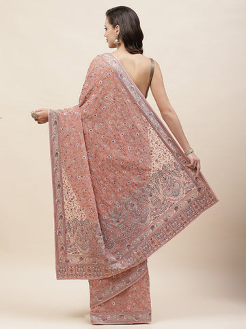 Resham Jaal Embroidery Georgette Saree