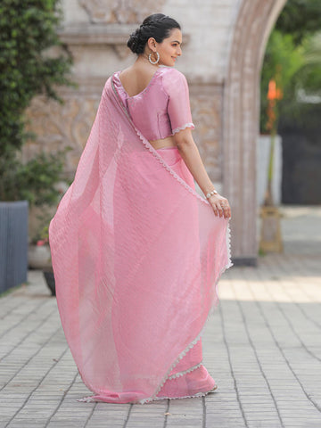 Cutdana Embroidery Organza Saree