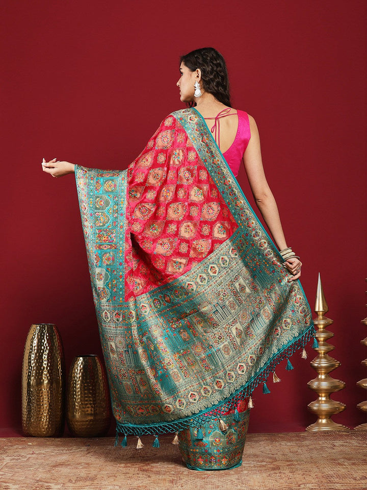 Woven Design Satin Saree