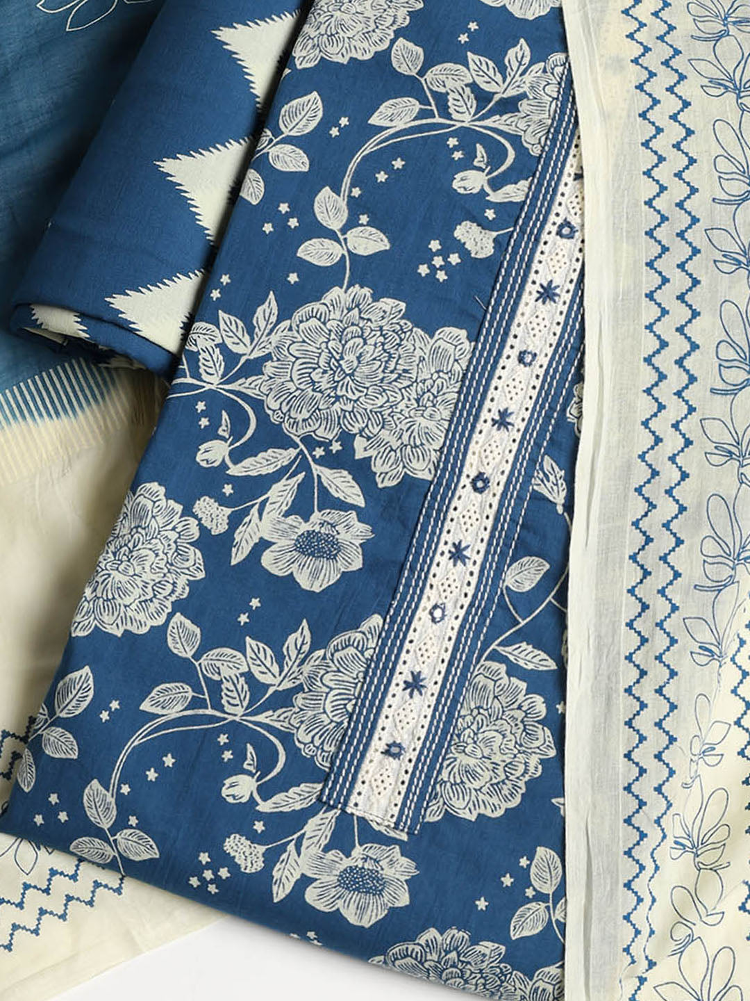 Printed Cotton Printed Unstitched Suit With Dupatta