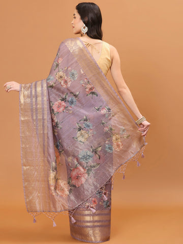 Digital Floral Printed Handloom Saree