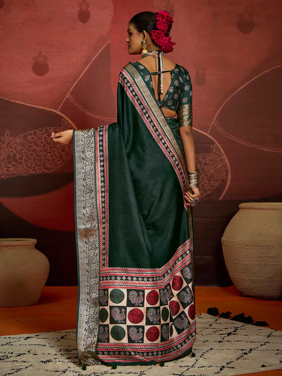 Zari Border Art Silk Saree