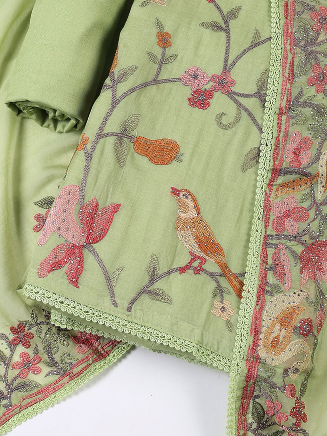 Embroidered Cotton Blend Unstitched Suit With Dupatta