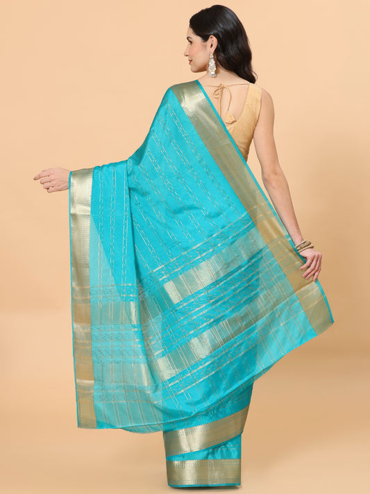 Plain Zari Border Organza Saree