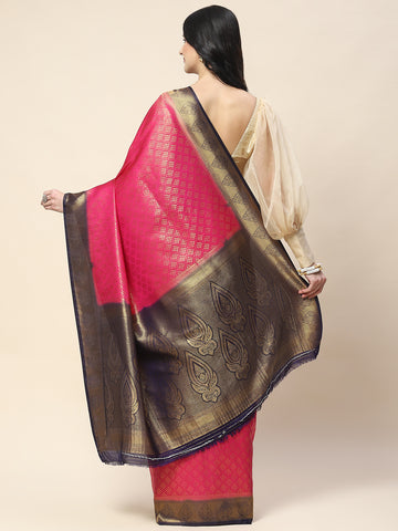 Zari Border Booti Woven Handloom Saree