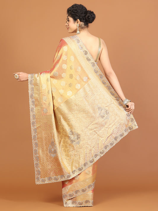 Stone Work Banarasi Woven Saree