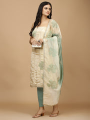 All Over Embroidered Tissue Unstitched Suit Piece With Dupatta