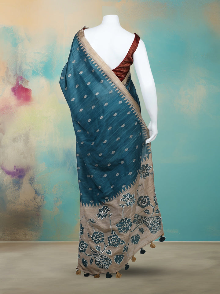 Printed &amp; Embroidered Booti Art Silk Saree