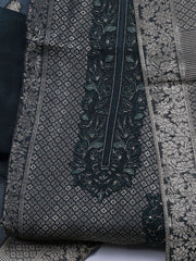 Embroidered Art Silk Unstitched Suit With Dupatta