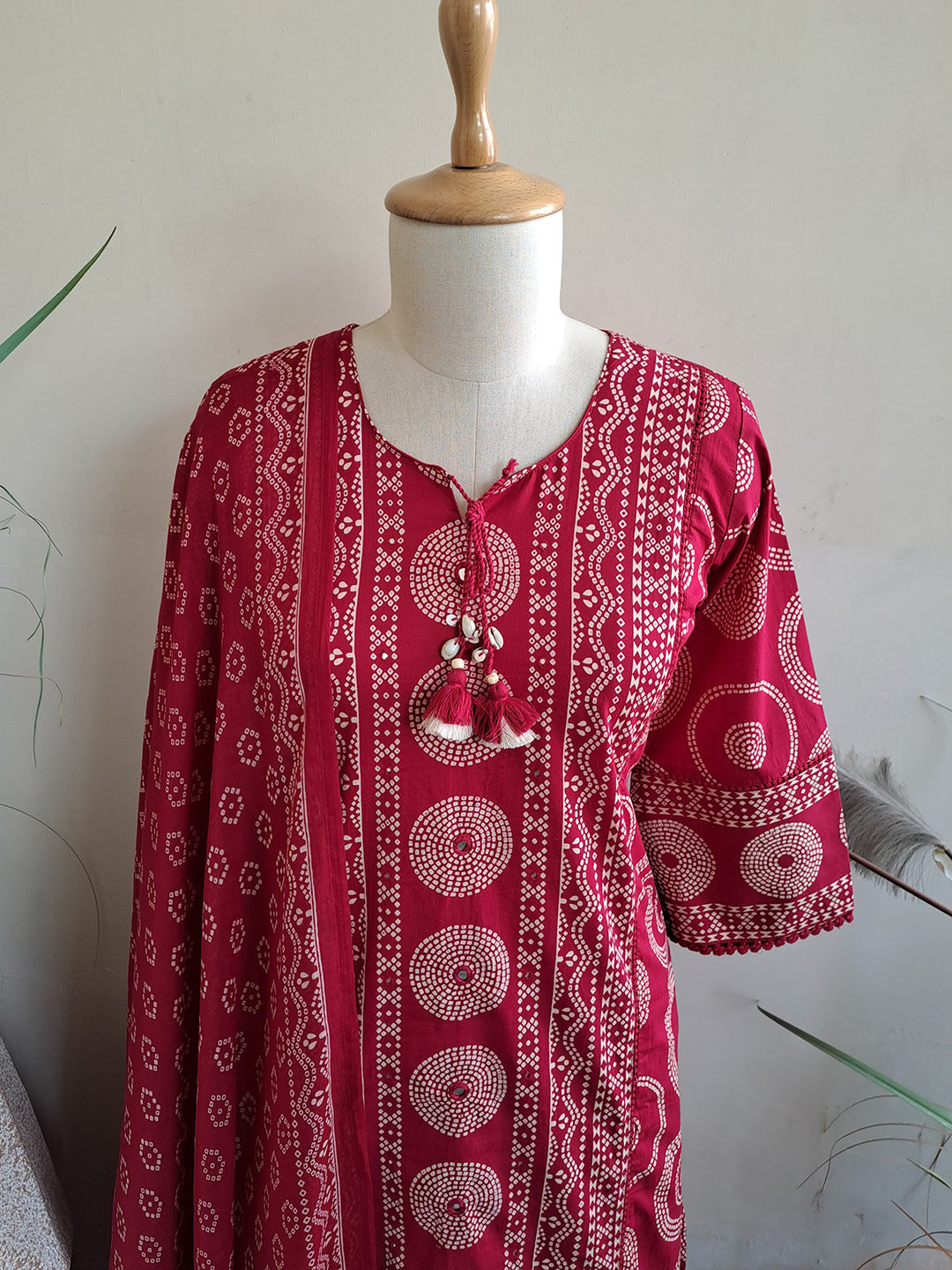 Printed Cotton Blend Kurta With Pants & Dupatta