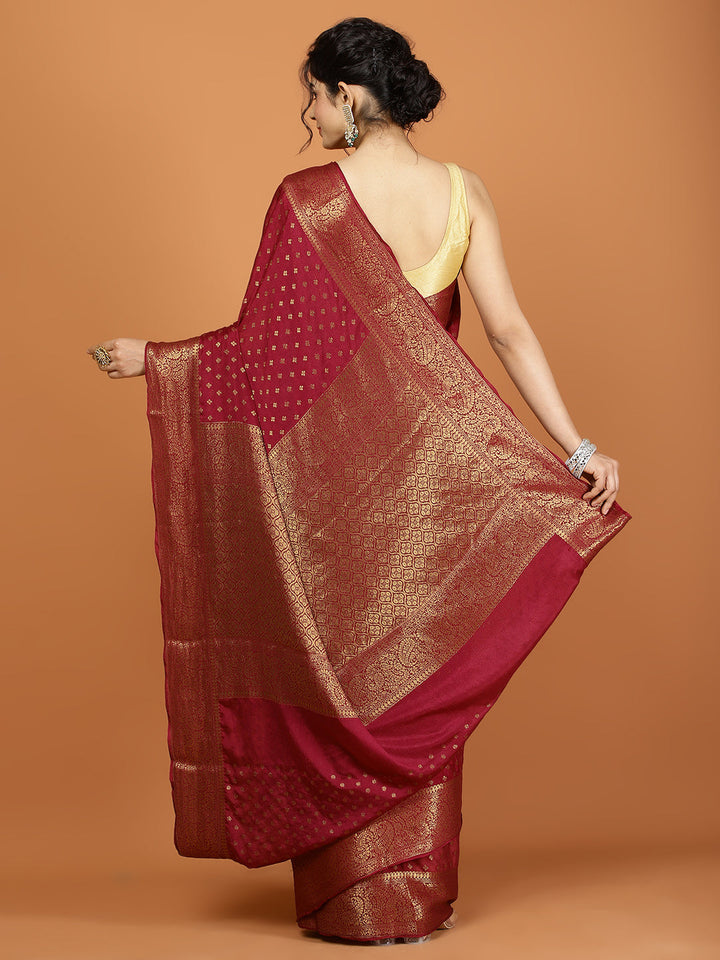 Zari Border Woven Chiffon Saree