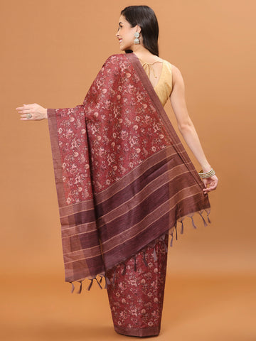 Digital Floral Printed Handloom Saree