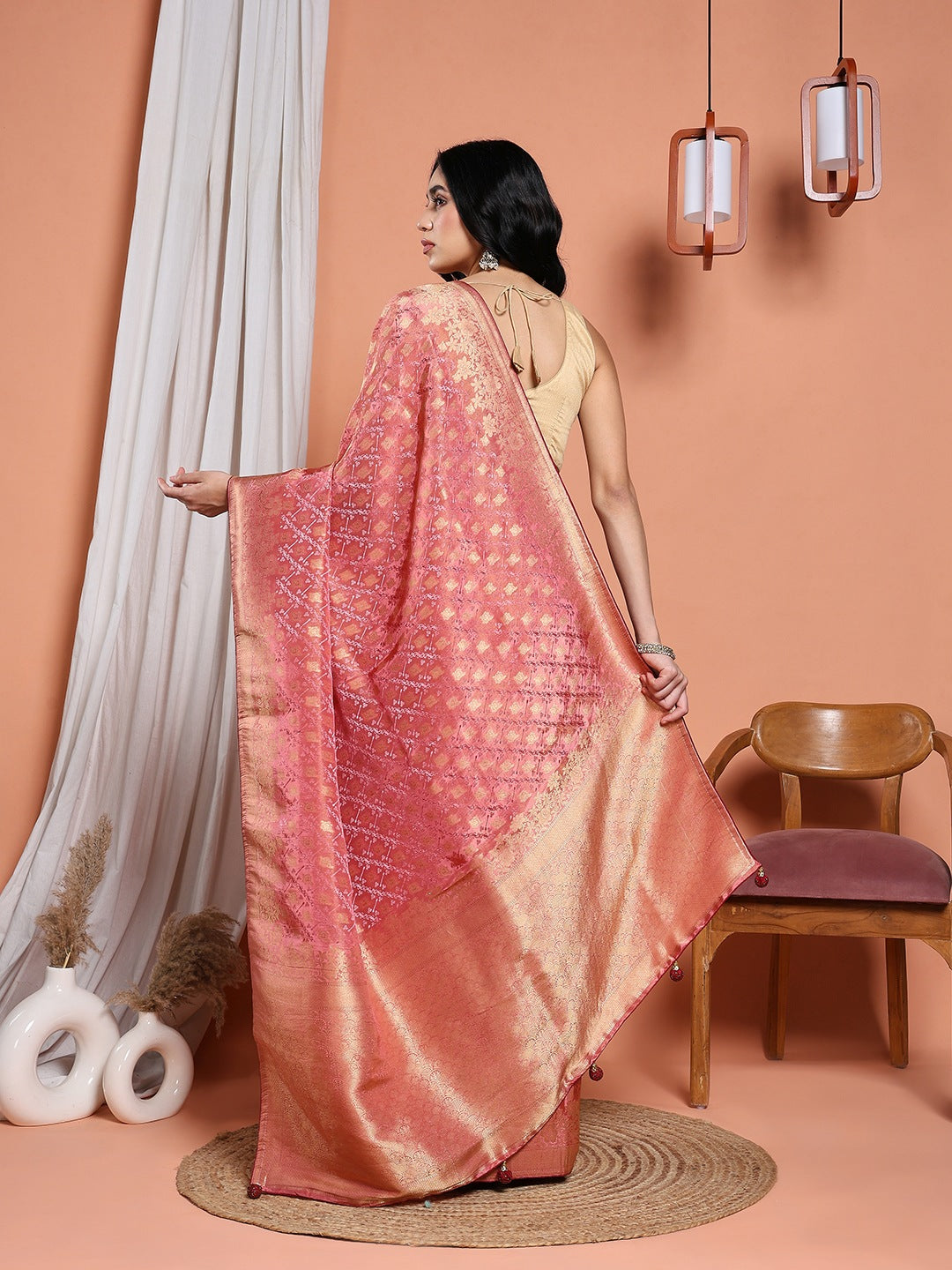 Woven Design Satin Saree