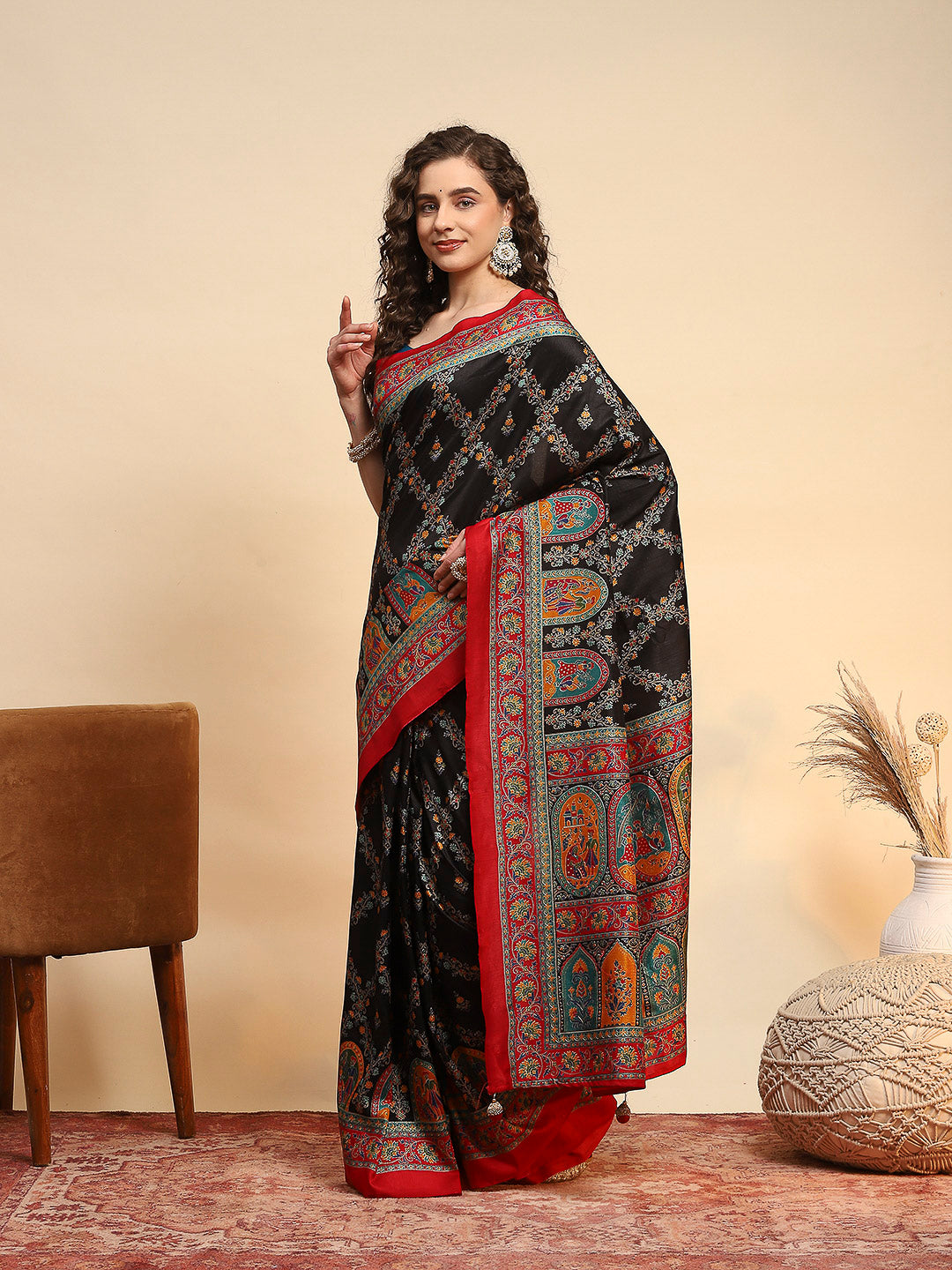 Digital Printed Art Silk Saree