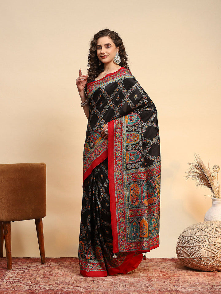 Digital Printed Art Silk Saree