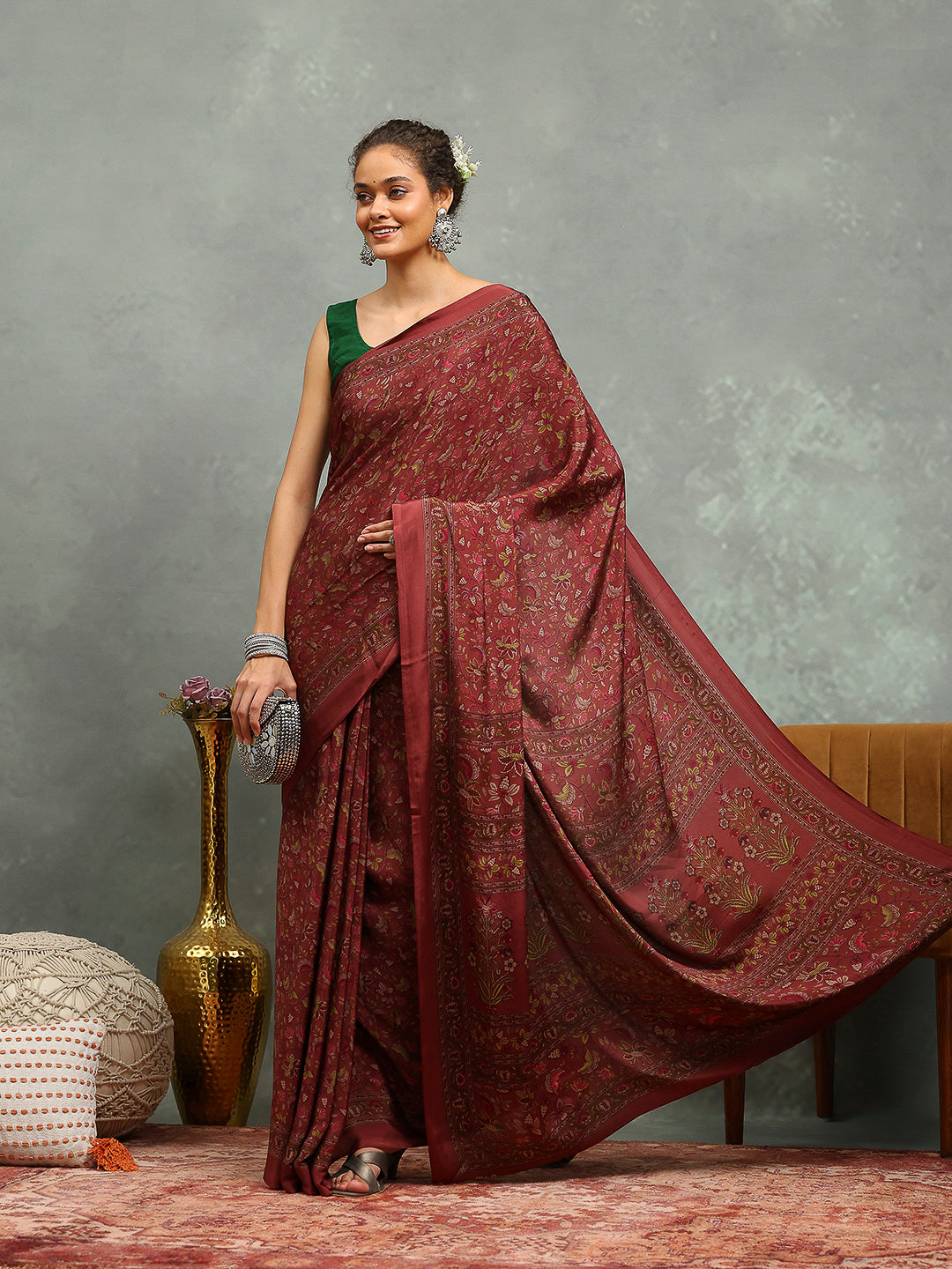 Digital Printed Crepe Saree