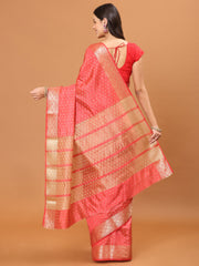 Zari Border Booti Woven Handloom Saree