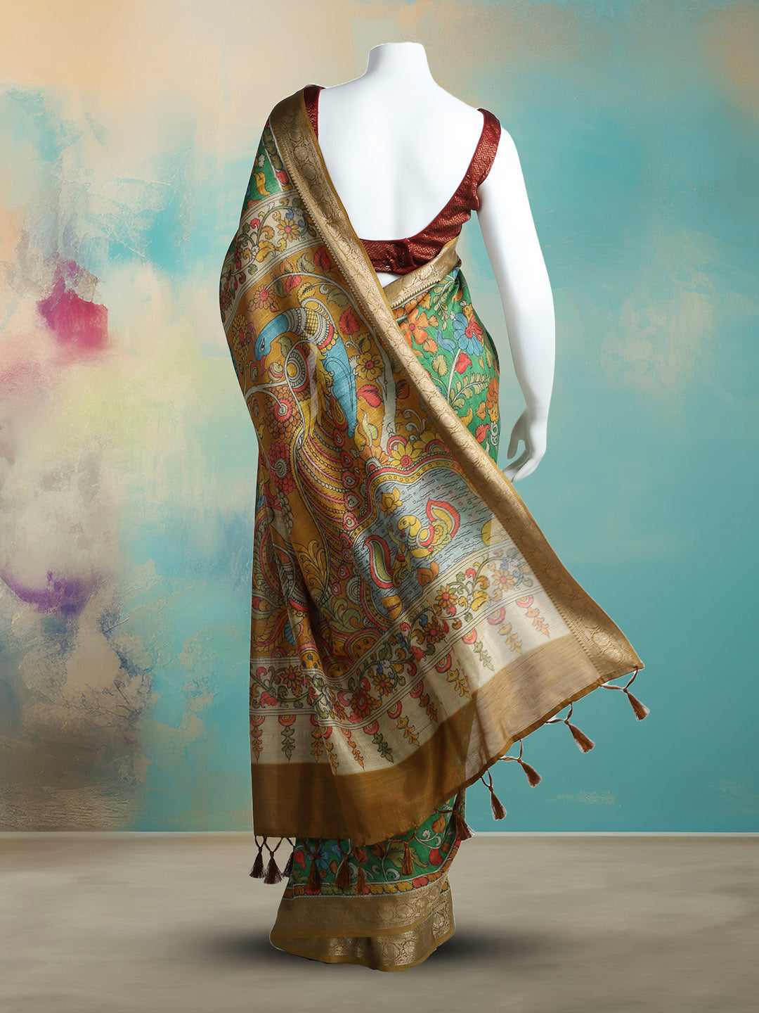 Printed Tussar Saree