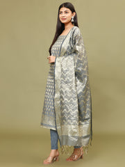 Woven Chanderi Unstitched Suit With Dupatta